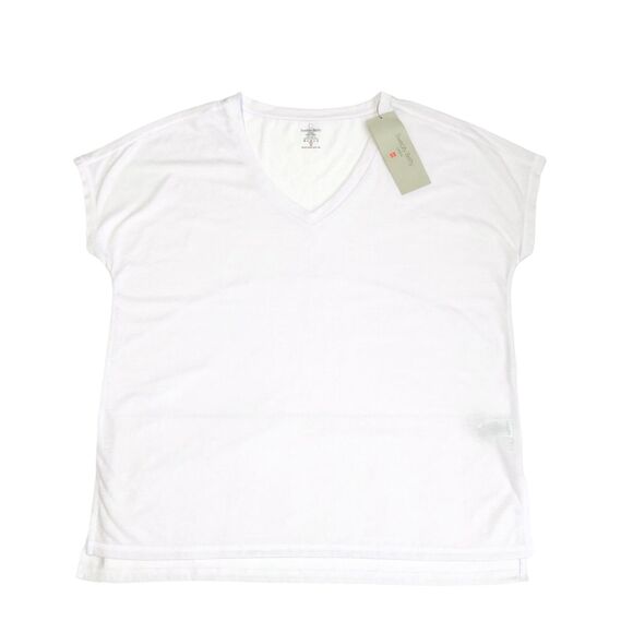 NEW Sweaty Betty Boyfriend V Neck Workout Tee White Gym T Shirt Womens XS - Picture 4 of 10